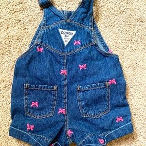 12 month girl overalls, bibs with butterfly’s from Oshkosh.